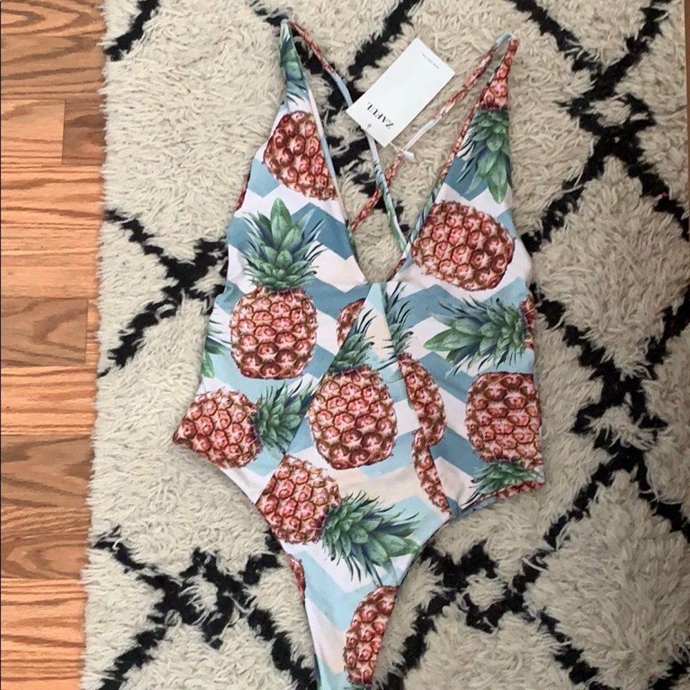 NWT.   Zaful Cheeky pineapple once piece swimsuit